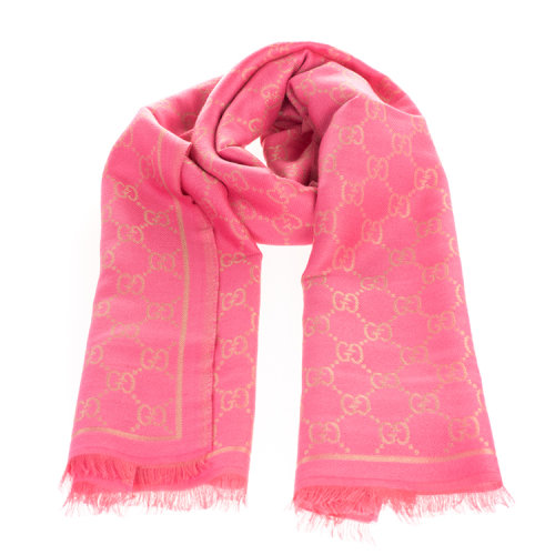 GUCCI/古馳 GG金銀絲線莫代爾羊毛混紡圍巾 627872 3GF66