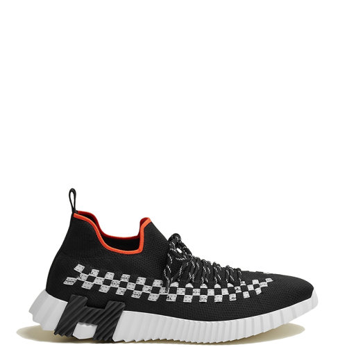 HERMES/愛馬仕 22年秋冬新款 Flex系列 男士黑色/白色網眼面料套穿式運動鞋H222910ZH02420