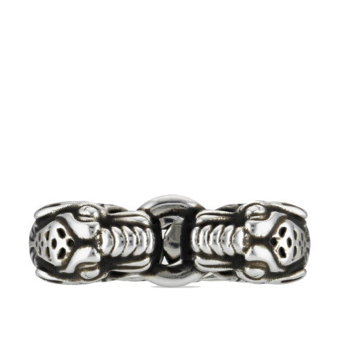 GUCCI/古馳  925銀雕刻虎頭圖案戒指627282J84000701