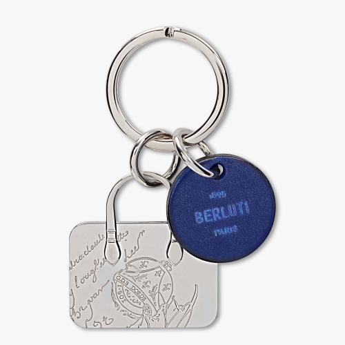  伯魯提BERLUTI 22年秋冬 男士 鑰匙扣 Porte-Cles 1?Jour En Metal et Cuir Venezia KR078-ME
