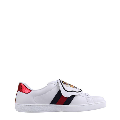 GUCCI/古馳 古琦男鞋 男士虎頭圖案白色經(jīng)典時尚低幫系帶休閑運動鞋 477102 D0P80 9182