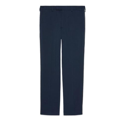  GUCCI古馳 22年秋冬 男士 飾刺繡細(xì)節(jié)棉質(zhì)長(zhǎng)褲 692934 ZABK2 4433