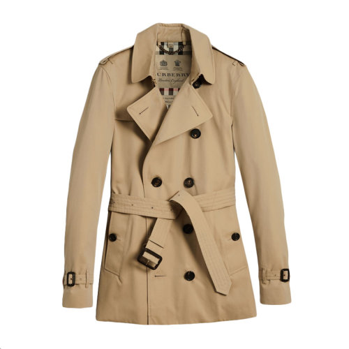 BURBERRY/博柏利  男裝 服飾 棉質(zhì)經(jīng)典雙排扣束腰短款 男士風(fēng)衣外套