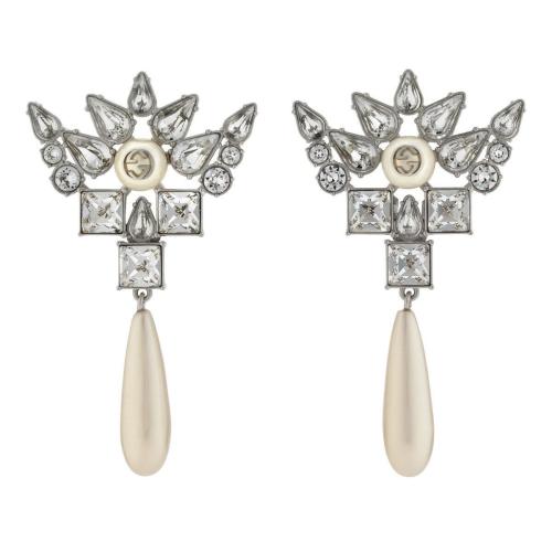  GUCCI古馳 22年秋冬 女士 水晶互扣式雙G耳環(huán) 716296 I7359 8113