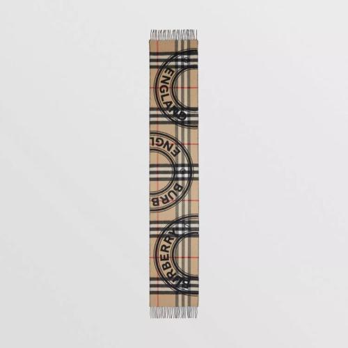  BURBERRY 22年秋冬 女士 蒙太奇印花羊絨圍巾 80593911