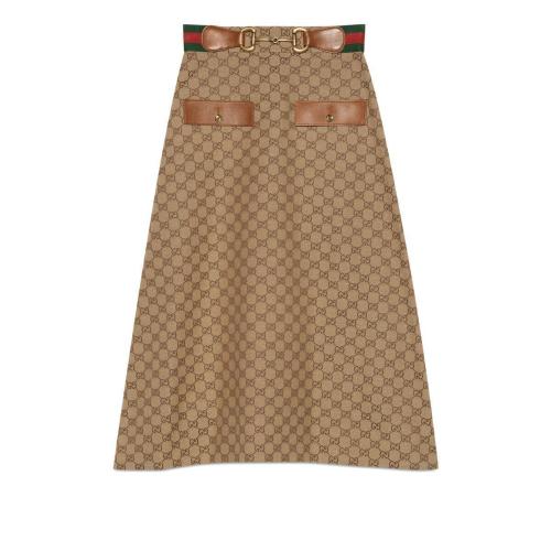  GUCCI古馳 22年秋冬 女士 GG帆布半身裙 681567 Z8AWI 2184