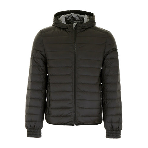  PRADA/普拉達(dá) 19 男士黑色白鴨絨防風(fēng)御寒保暖外套連帽面包服休閑短款羽絨服男裝 SGN958-1ID1-F0A64