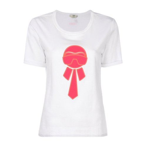 Fendi/芬迪  女裝 服飾 棉質(zhì)圓領(lǐng)卡通印花圖案半袖 女士短袖T恤 FAF047