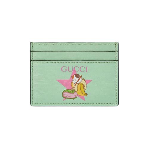  GUCCI古馳 22年秋冬 女士 Gucci和星星Bananya印花卡片夾 701064 U22AG 3067