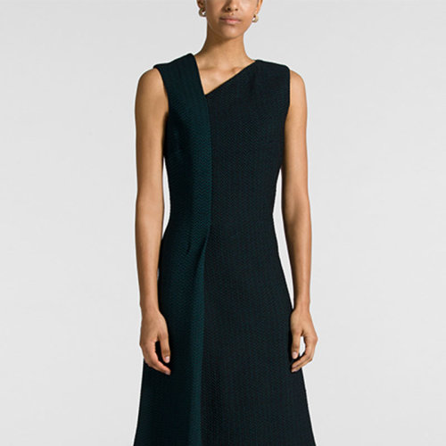 St.John/盛薔深綠色無袖女士連衣裙K11X0A2