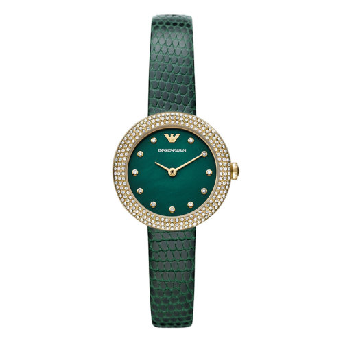 Emporio Armani/安普里奧阿瑪尼 玫瑰小圓盤小綠表ROSA系列時(shí)尚休閑女士歐美表 生日禮物送女友 AR11419