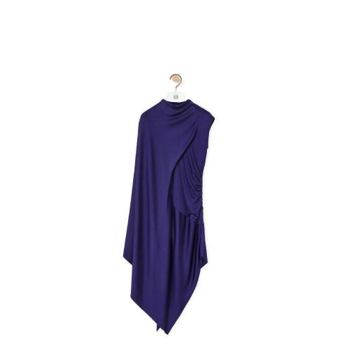  LOEWE羅意威 22年秋冬 女士 連衣裙 Asymmetric draped dress in polyamide S540Y09XDX-6243