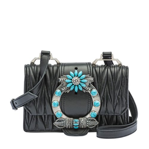 MiuMiu/繆繆 MATELASS&Eacute;系列 女士經典MIULADYBAG軟羊皮翻蓋單肩斜挎包