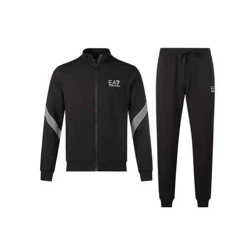 Emporio Armani/安普里奧阿瑪尼【22秋冬新款】男士薄絨拉鏈衛(wèi)衣開衫運動套裝LOGO圖案 6LPV56 PJ9FZ