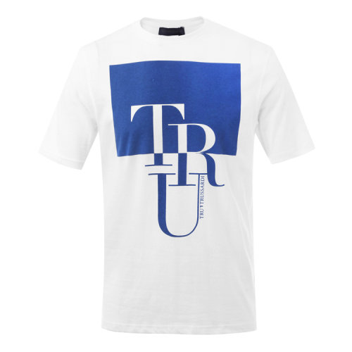 Trussardi/楚莎迪 純棉 圓領(lǐng) 白色 短袖T恤 男裝 男士短袖T恤