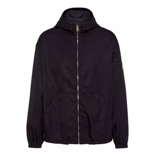 PRADA/普拉達  男裝 男士 黑色時尚連帽夾克外套 SGB481-1WQ8-F0002