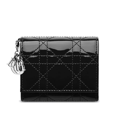 DIOR/迪奧 女士 LADY DIOR黑色小牛皮錢(qián)包  S0181OVRB_M900