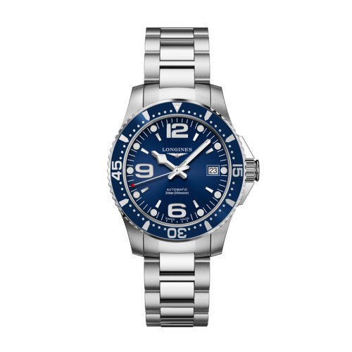 LONGINES/浪琴 康卡斯?jié)撍盗袡C(jī)械鋼鏈藍(lán)色表盤男表L3.741.4.96.6