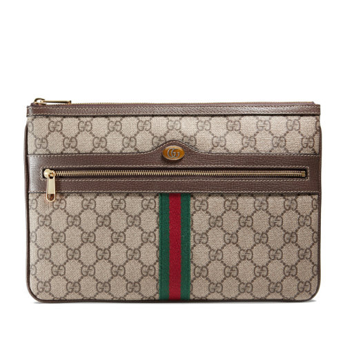 GUCCI/古馳  Ophidia女士棕色帆布手拿包 517551 96IWS 8745