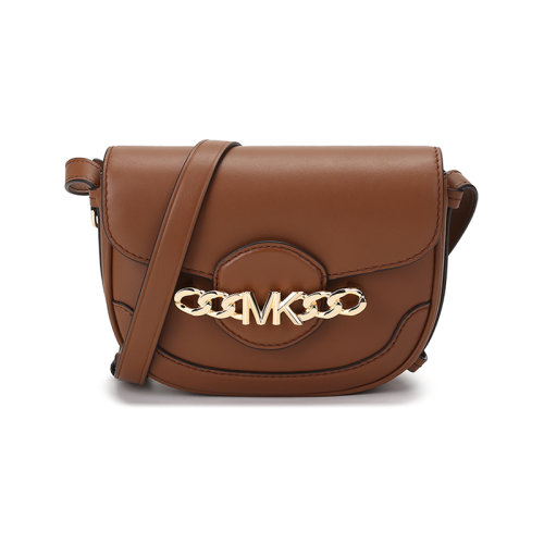 Michael Kors/邁克·科爾斯 女士HALLY系列牛皮革單肩斜挎包馬鞍包牛皮超小號 32F1G2HC1L