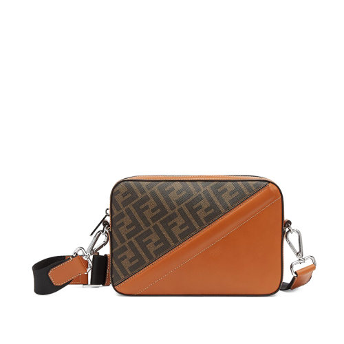 FENDI/芬迪  男士棕色布FF圖案拉鏈相機(jī)包7M0286AFB4F1DZA