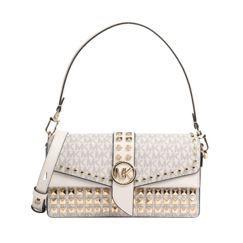 Michael Kors/邁克·科爾斯 GREENWICH系列 老花滿印 拼色 雙肩斜跨包  女款30H1GGRL2B