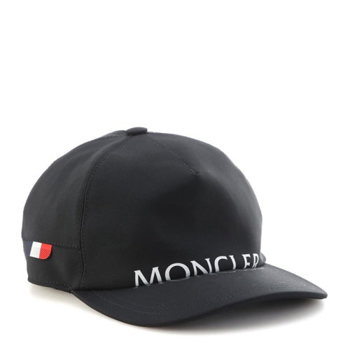 Moncler/蒙克萊 男士黑色聚酰胺混紡彈性纖維經(jīng)典字母徽標(biāo)印花裝飾鴨舌帽棒球帽遮陽帽男帽 3B72900-539AX-999