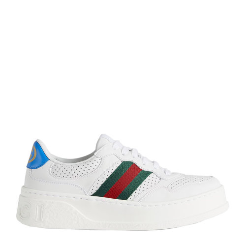 GUCCI/古馳   女士白色皮革紅綠織帶運(yùn)動(dòng)鞋670415UPG109060