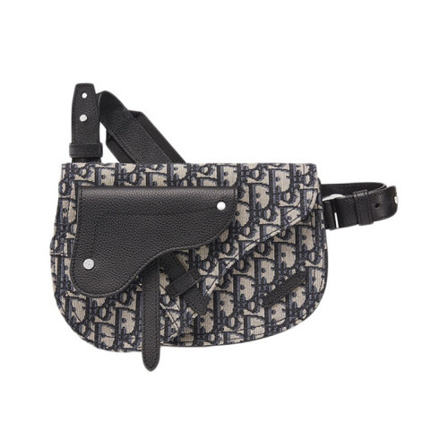 DIOR/迪奧 Saddle 提花圖案單肩斜挎馬鞍包 帆布/牛皮 1ADPO095YKY