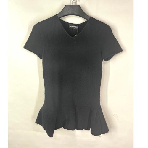 Emporio Armani/安普里奧阿瑪尼黑色女士短袖針織衫   P2M41MP217M