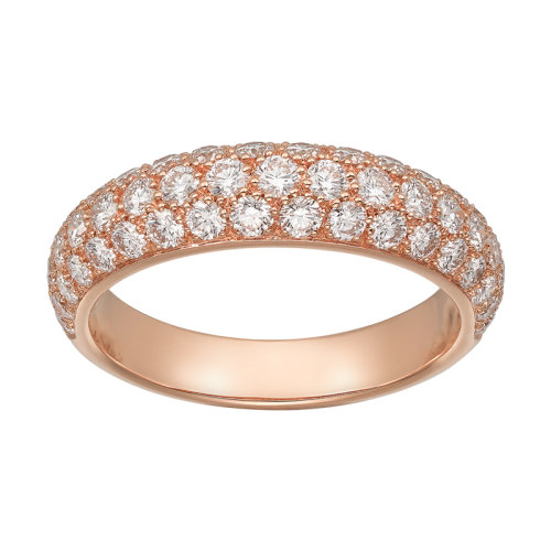 CARTIER/卡地亞 ETINCELLEE系列 18K金玫瑰金鑲嵌55顆明亮式切割鉆石 結(jié)婚求婚訂婚戒指B4220600