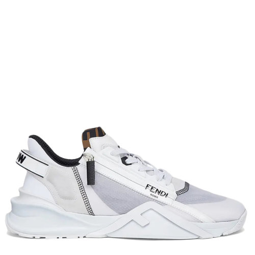 FENDI/芬迪 男士白色尼龍F(tuán)F圖案低幫運(yùn)動(dòng)鞋7E1392EKVF0AGX