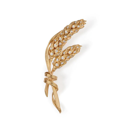 Chaumet/尚美  L’éPI DE BLé系列 女士18k金黃金麥穗形鑲有明亮切割鉆石胸針 083425
