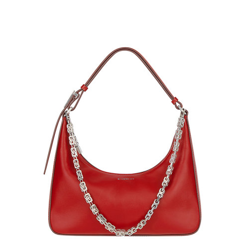 Givenchy/紀梵希 MOONCUT系列 女士小號HOBO深紅色牛皮革腋下包肩背手提包BB50LGB1A4-601