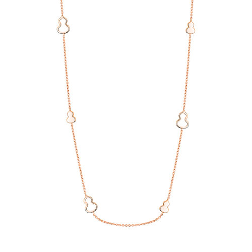 QEELIN/麒麟珠寶 WULU系列 18K金玫瑰金鏤空葫蘆長項(xiàng)鏈WU-018-ANL8-RG