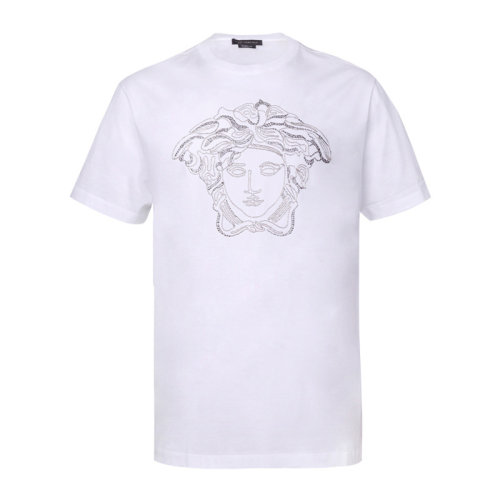 VERSACE/范思哲 男士純色棉質(zhì)經(jīng)典美杜莎頭像印花裝飾圓領(lǐng)短袖上衣T恤 A77977-A214683 多色可選