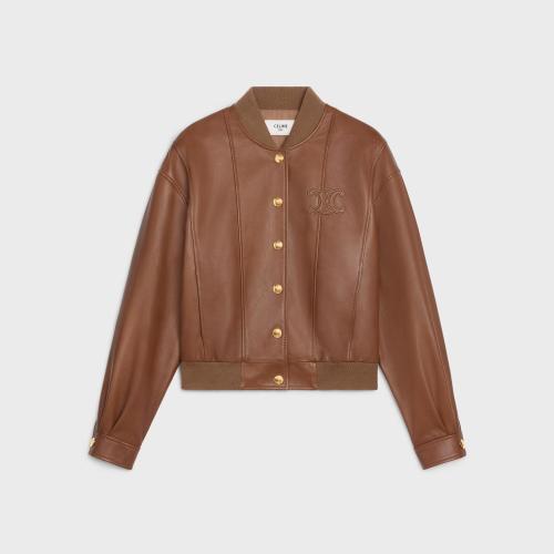  CELINE賽琳思琳 22年秋冬 女士 夾克 TRIOMPHE柔軟羊皮革束腰夾克 2EB93760P.19BR