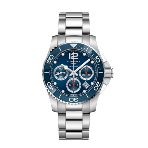 LONGINES/浪琴 康卡斯?jié)撍盗?自動(dòng)機(jī)械精鋼陶瓷藍(lán)盤(pán)鋼鏈男表41毫米L3.783.4.96.6