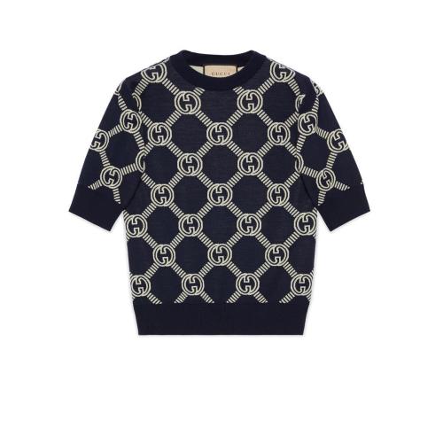  GUCCI古馳 22年秋冬 女士 雙面GG羊毛提花上衣 692702 XKCB2 4492