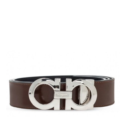 Salvatore Ferragamo/菲拉格慕 男士 棕色時(shí)尚皮革皮帶腰帶 675542 746520