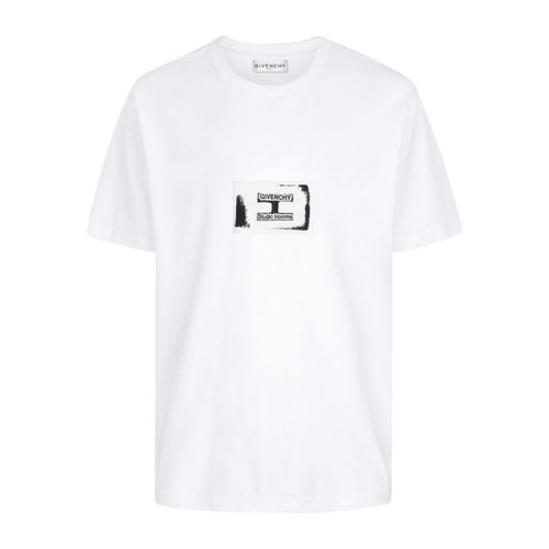 Givenchy/紀(jì)梵希 男裝 時(shí)尚簡(jiǎn)約 男士白色棉質(zhì)短袖T恤 BM70UQ3002-100