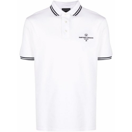  Emporio Armani/安普里奧阿瑪尼 男士白色棉質(zhì)短袖POLO衫 3L1FAG 1JTKZ 0100 PLFSX