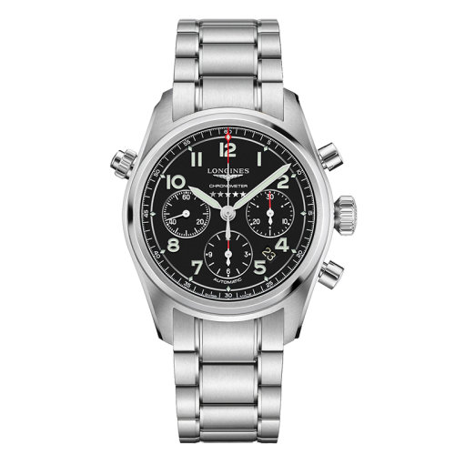 LONGINES/浪琴 先行者系列 男士黑色啞光自動(dòng)機(jī)械精鋼表殼和表帶腕表42毫米L3.820.4.53.6