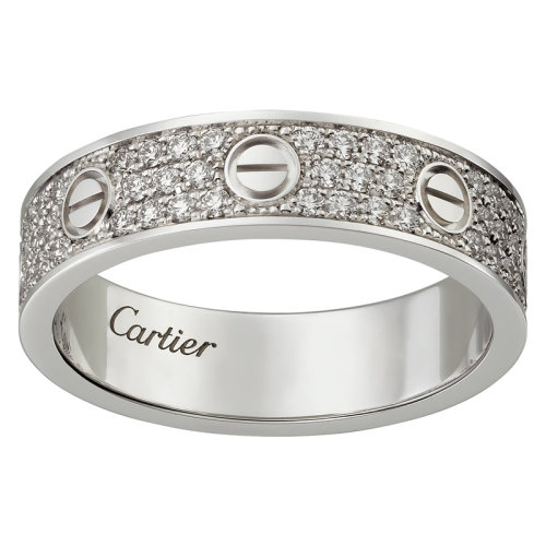 CARTIER/卡地亞 經(jīng)典款ALLIANCE LOVE 18K金白金鉆石滿鉆鑲嵌88顆鉆石B4083400