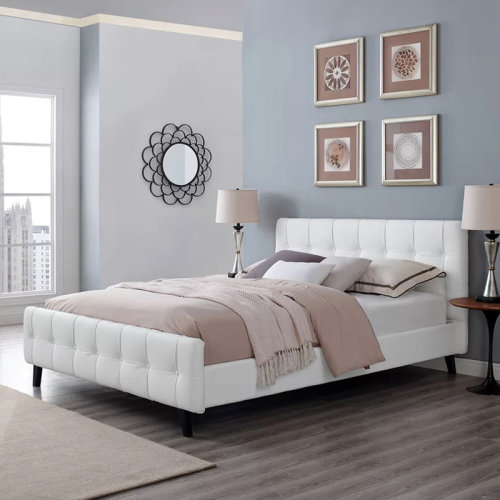 GeleiStory/GeleiStory北歐時(shí)尚拉扣1.8單雙人軟包床簡(jiǎn)約現(xiàn)代小戶型白色主臥公寓布藝床