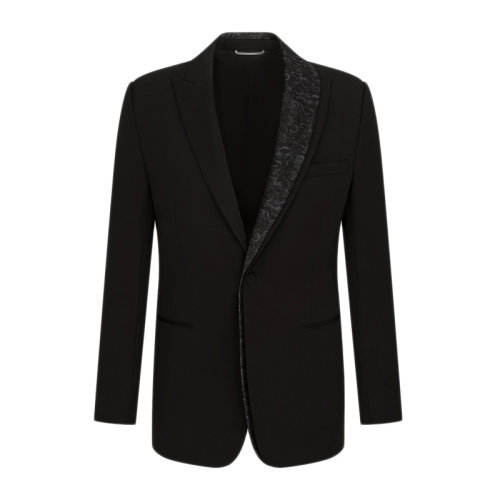 Dior/迪奧 男士黑色棉質正面紐扣開合長袖V領外套夾克 033C213-A5175-C989