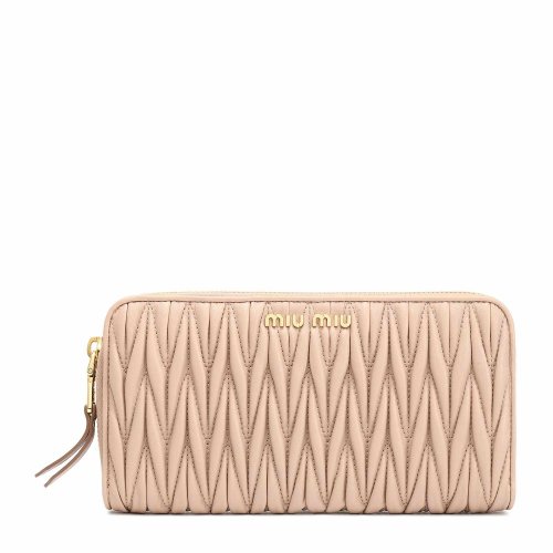MIUMIU 純色 褶皺 時尚 女士錢包 5ML506 N88 F0002