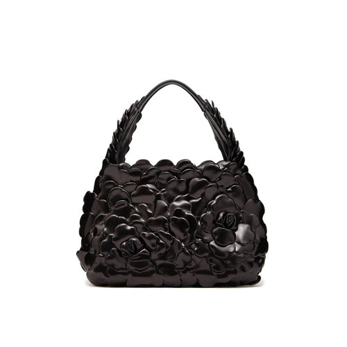 Valentino/華倫天奴  Hobo Atelier系列 女士小號黑色03玫瑰色納帕版斜挎手提單肩包VW2B0I57JBZ0NO