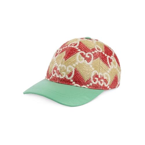  GUCCI古馳 22年秋冬 男士 GG草編效果棒球帽 705165 3HAKX 9668