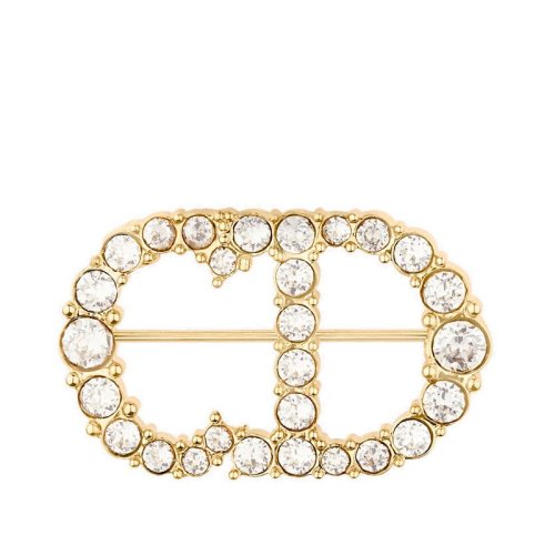 DIOR/迪奧  CLAIR D LUNE鍍金水晶CD胸針 V0362CDLCY_D301